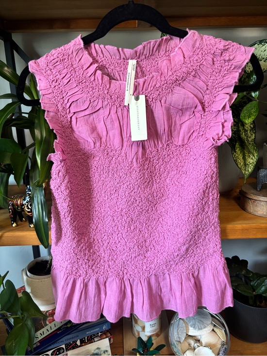 Anthropologie Tops - By Anthropologie Pink Textured Smocked Tank NWT | XS